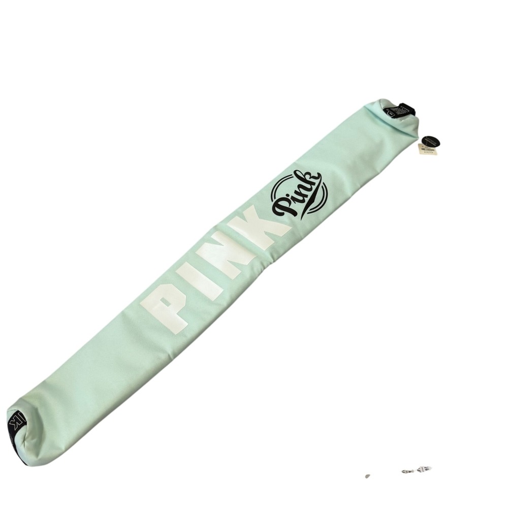 Victorias Secret PINK Insulated Beverage Tube Cooler Mint Green Logo Strap NWT
